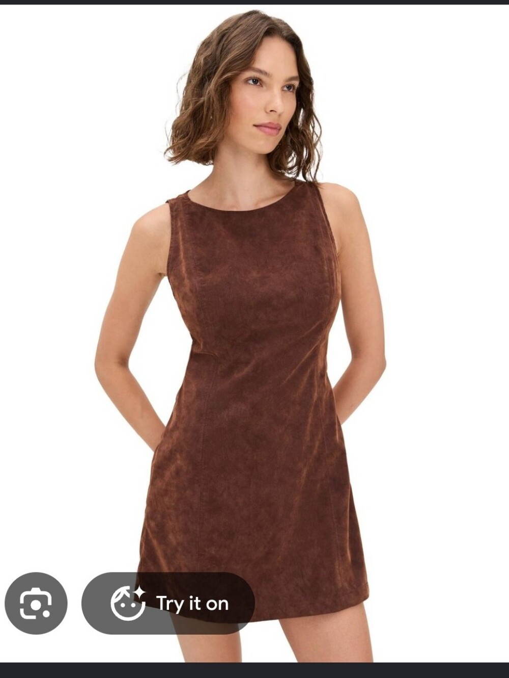 1.STATE NWT Chocolate Brown Cotton Stretch Mini Dress XS $109